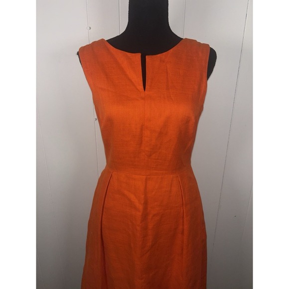 Kate Spade New York Orange Linen Shine Fit & Flare Mini Blue w Pockets - 6 - Picture 2 of 12